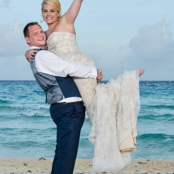 Champagne Sequence Wedding Dress - FREE SHIPPING - Picture 6 of 16